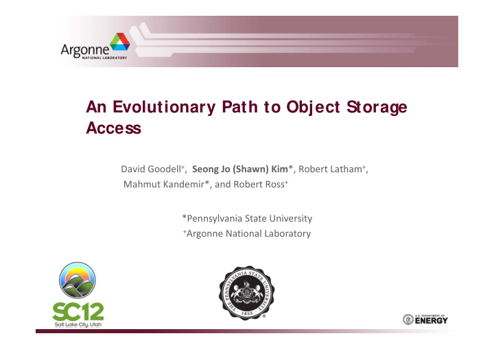 an evolutionary path to object storage access