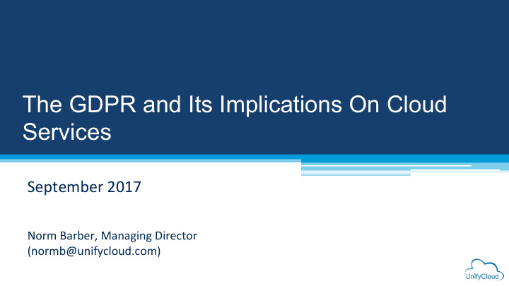 the gdpr and its implications on cloud services