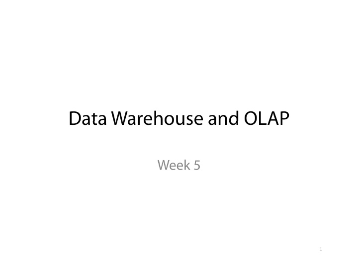 data warehouse and olap data warehouse and olap