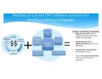 $$ +  Difficult to   High software cost incurred  Use  during Exploration phase when  capital is
