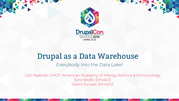 drupal as a data warehouse