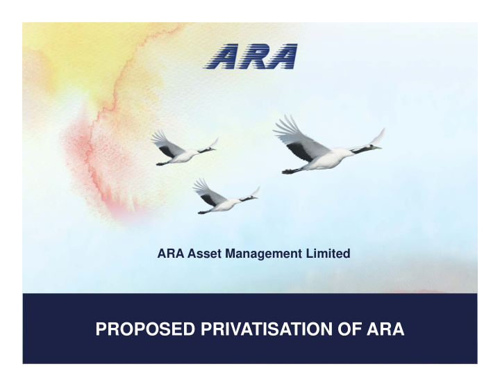 proposed privatisation of ara jlig straits trading and
