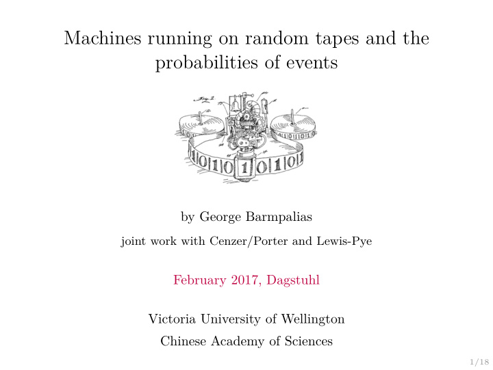 machines running on random tapes and the probabilities of