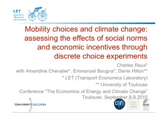 Mobility choices and climate change:  assessing the effects of social norms  and economic