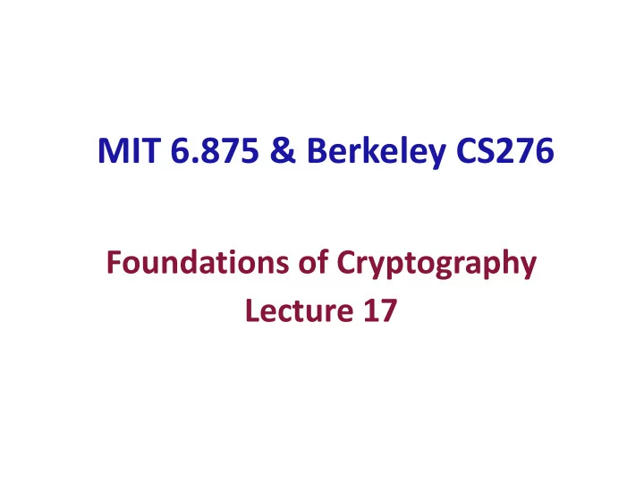 mit 6 875 berkeley cs276