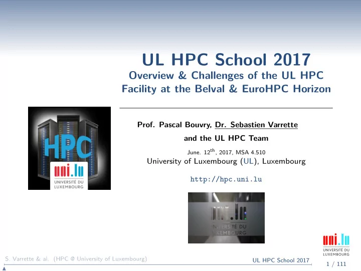 ul hpc school 2017