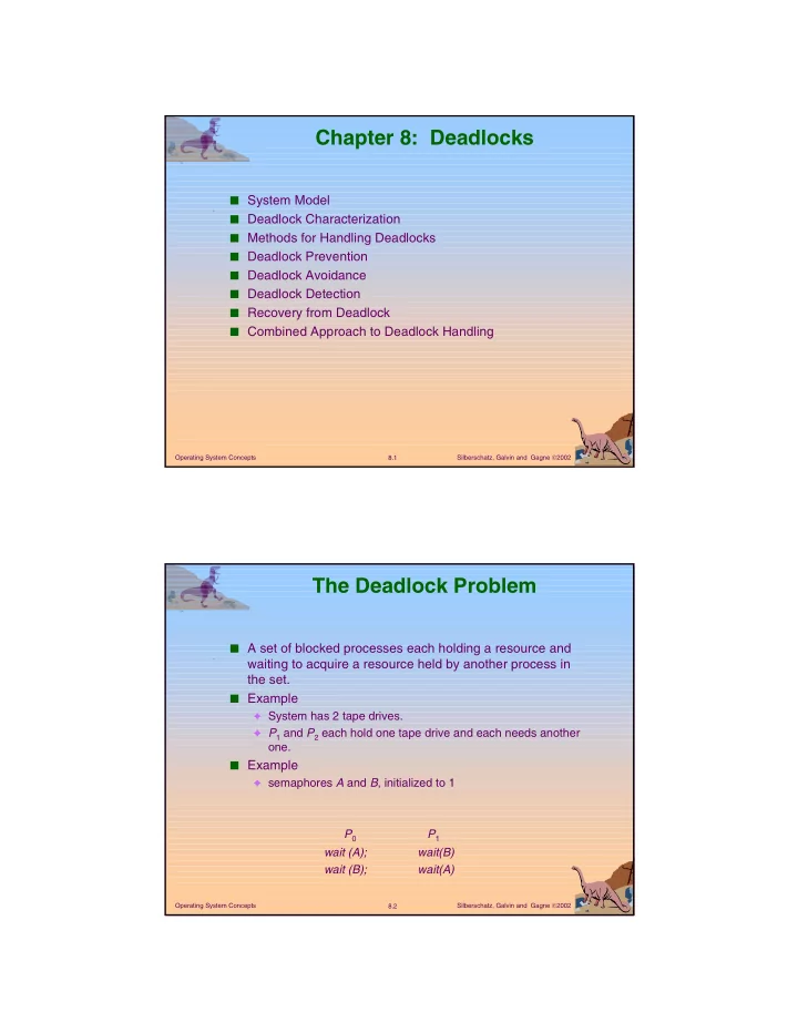 chapter 8 deadlocks