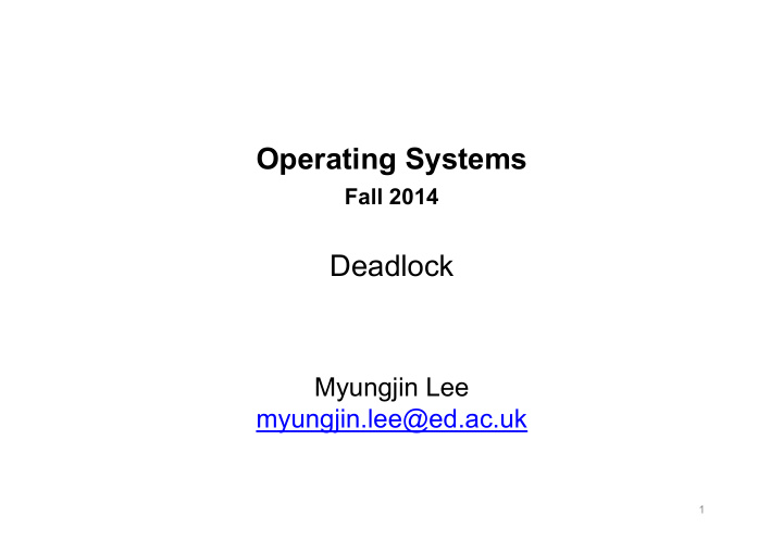 operating systems fall 2014