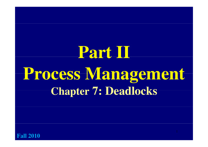 part ii part ii process management process management