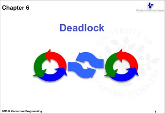 Deadlock  DM519 Concurrent Programming  1 But First:  Repetition Monitors and   Condition