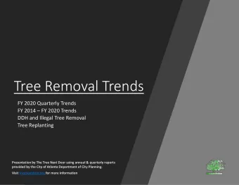 Tree Removal Trends  FY 2020 Quarterly Trends FY 2014  FY 2020 Trends  DDH and Illegal Tree