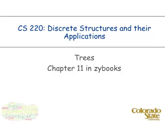 CS 220: Discrete Structures and their  Applications  Trees  Chapter 11 in zybooks  trees  A tree is