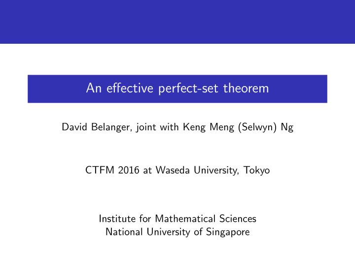 an effective perfect set theorem
