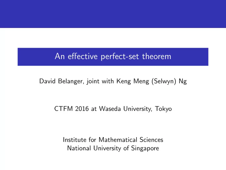an effective perfect set theorem