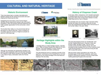 CULTURAL AND NATURAL HERITAGE  Humber Creek Erosion Control Class Environmental Assessment  1