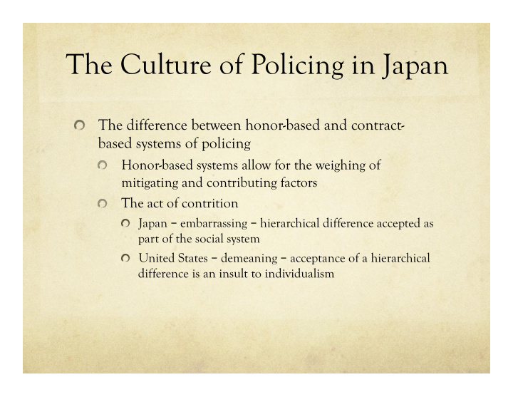 the culture of policing in japan