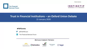 Trust in Financial Institutions  an Oxford Union Debate  15 January 2020  #FSFEvents