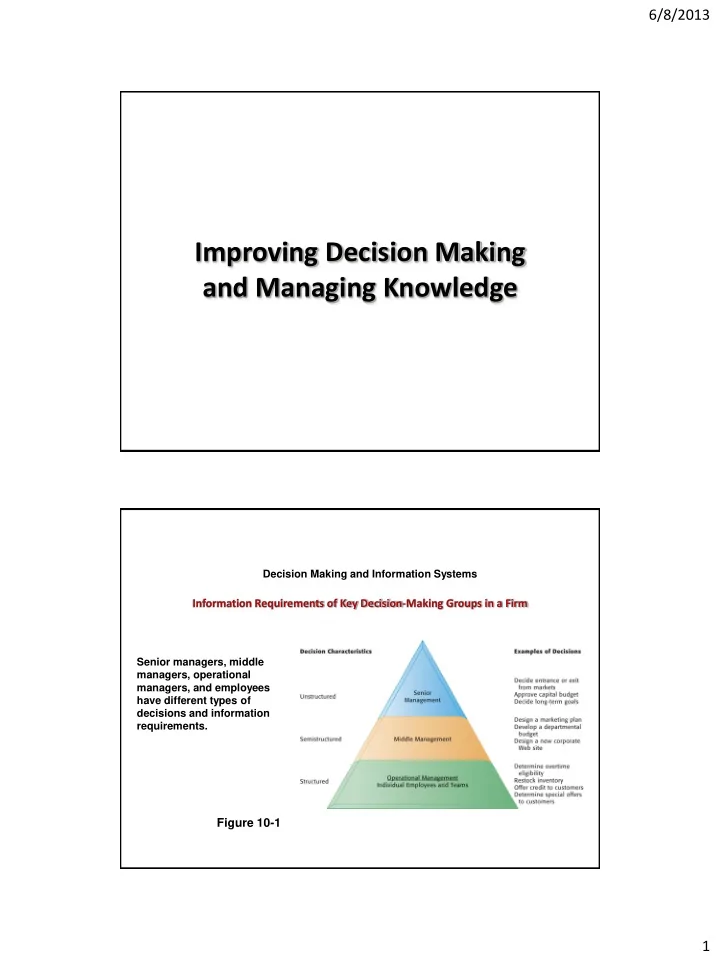and managing knowledge