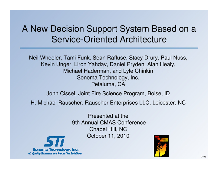 a new decision support system based on a service oriented