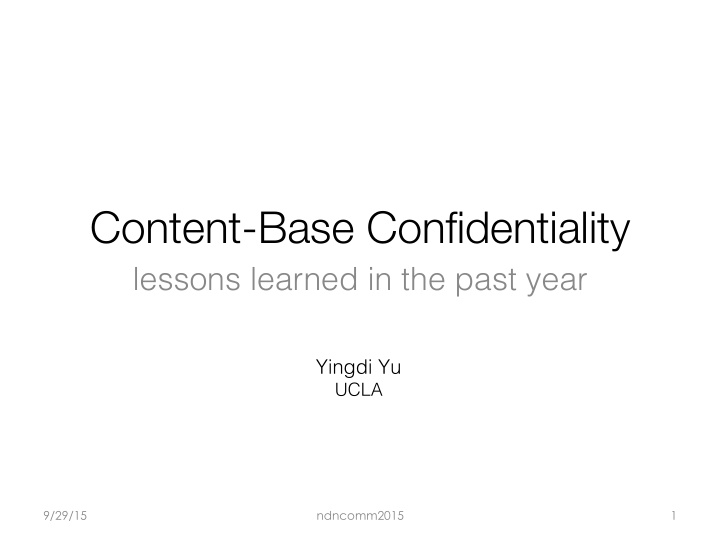 content base confidentiality