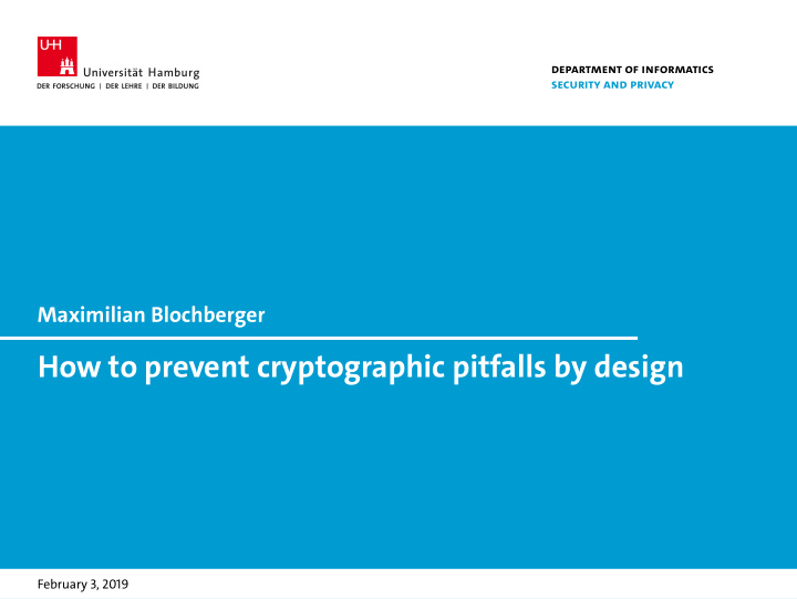 how to prevent cryptographic pitfalls by design