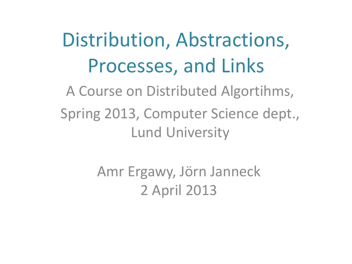 distribution abstractions