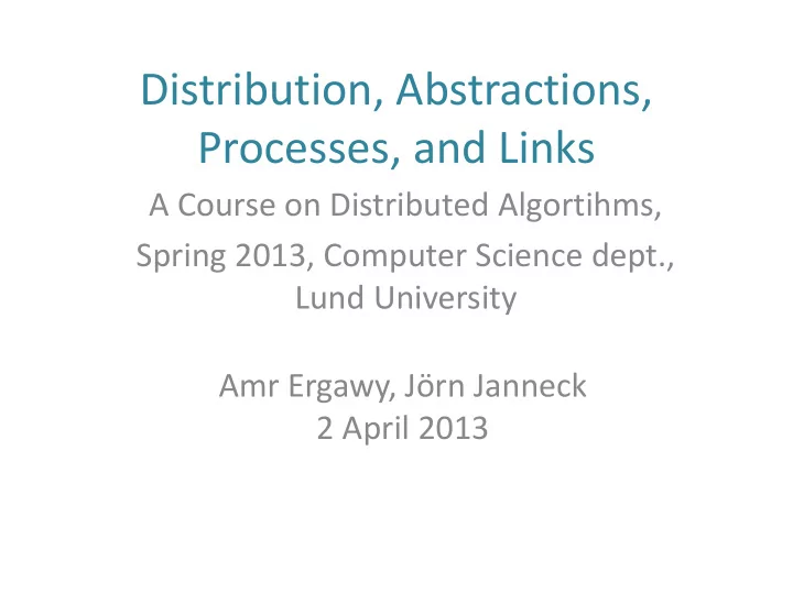 distribution abstractions
