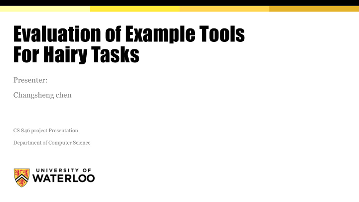 evaluation of example tools
