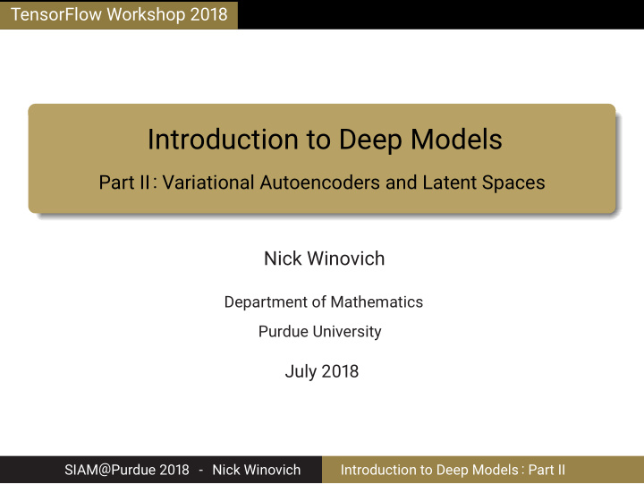 introduction to deep models