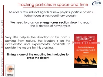 Tracking particles in space and time  Besides a few indirect signals of new physics, particle