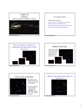 Chapter 20  Galaxies  20.1 Islands of Stars  And the Foundation of Modern Cosmology   Our goals
