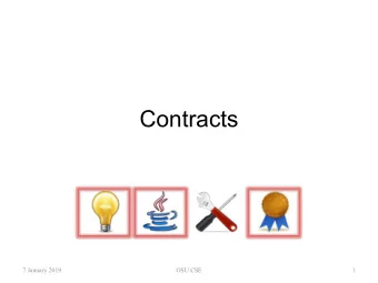 Contracts  7 January 2019  OSU CSE  1  Contract Details   Contracts in the APIs for OSU CSE