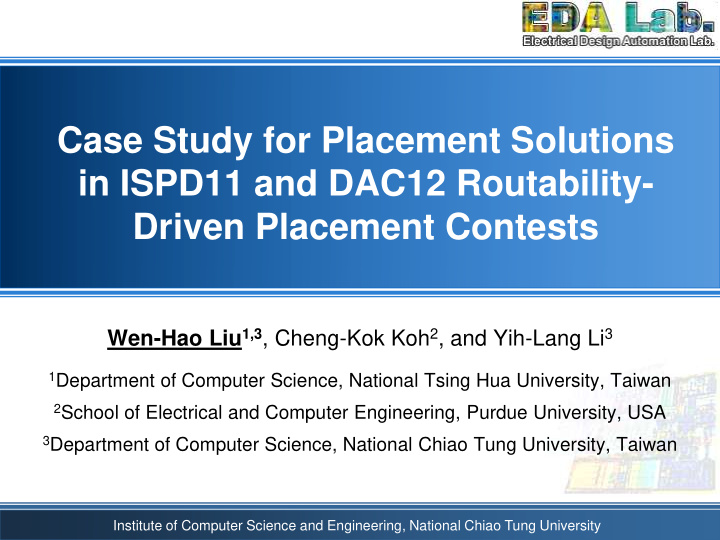 in ispd11 and dac12 routability