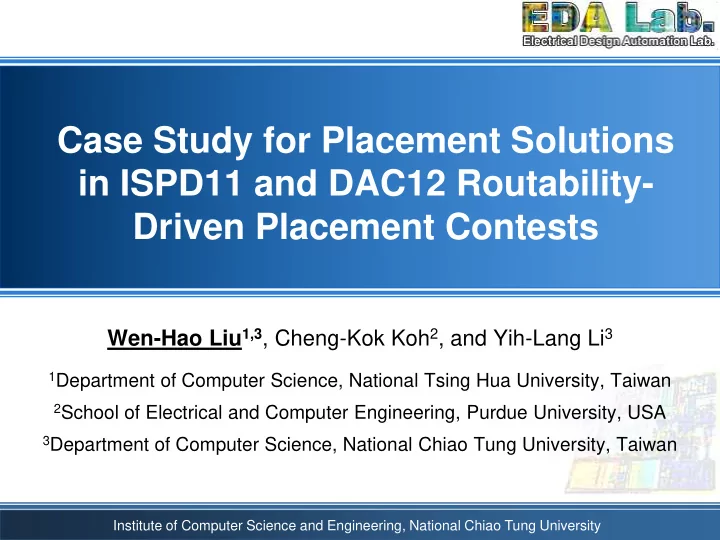 in ispd11 and dac12 routability