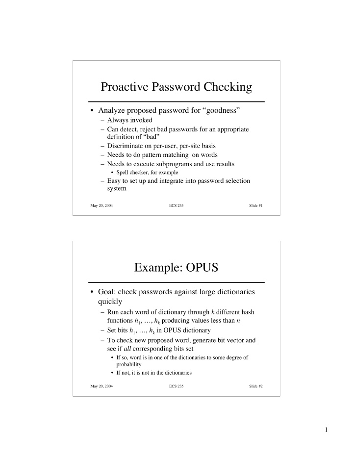 proactive password checking