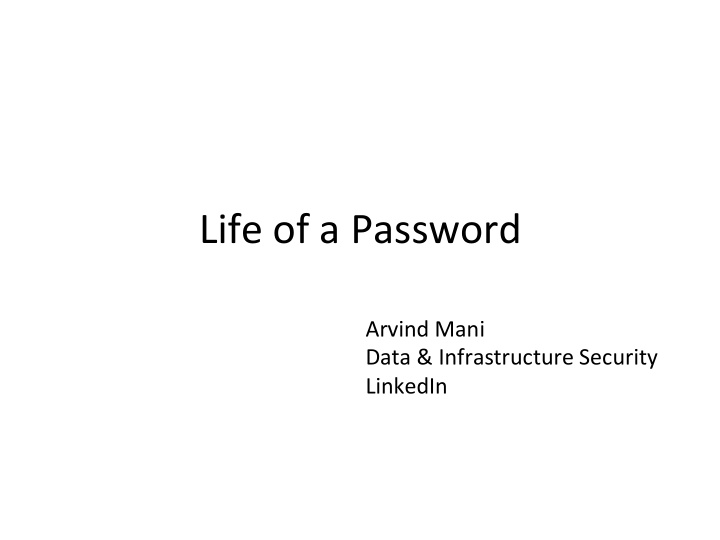 life of a password