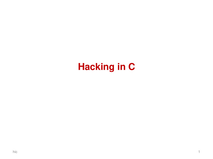 hacking in c