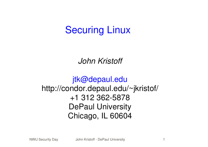 securing linux