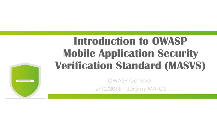 introduction to owasp mobile application security