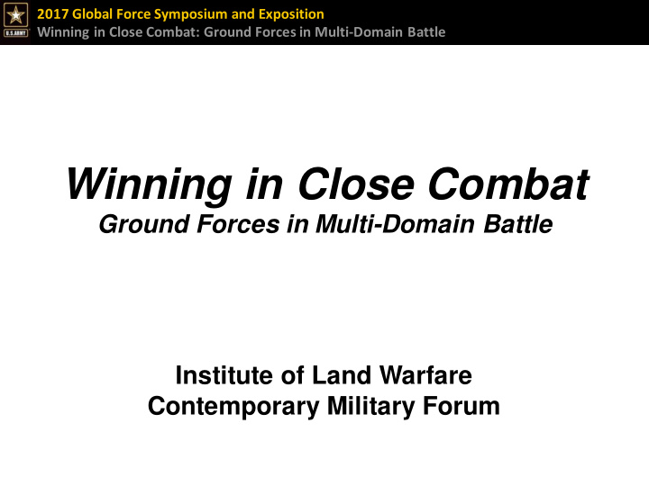 winning in close combat