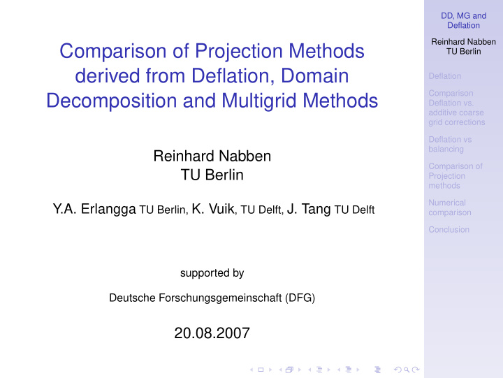 comparison of projection methods