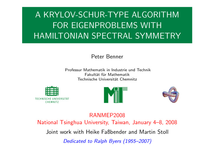 a krylov schur type algorithm for eigenproblems with