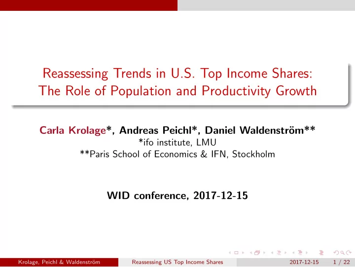 reassessing trends in u s top income shares the role of