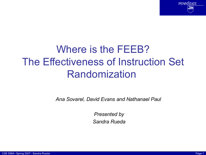 where is the feeb the effectiveness of instruction set