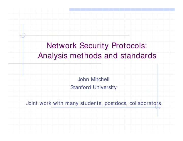 network security protocols analysis methods and standards