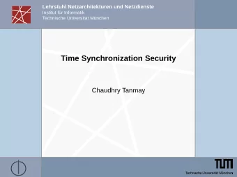 Time Synchronization Security  Chaudhry Tanmay  Agenda  Time Synchronization Protocols?
