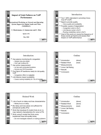 1  Measurement  Passive Measurements  Sprint has a passive measurement architecture  Passive