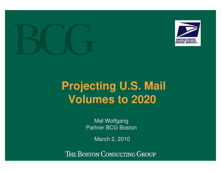 projecting u s mail volumes to 2020