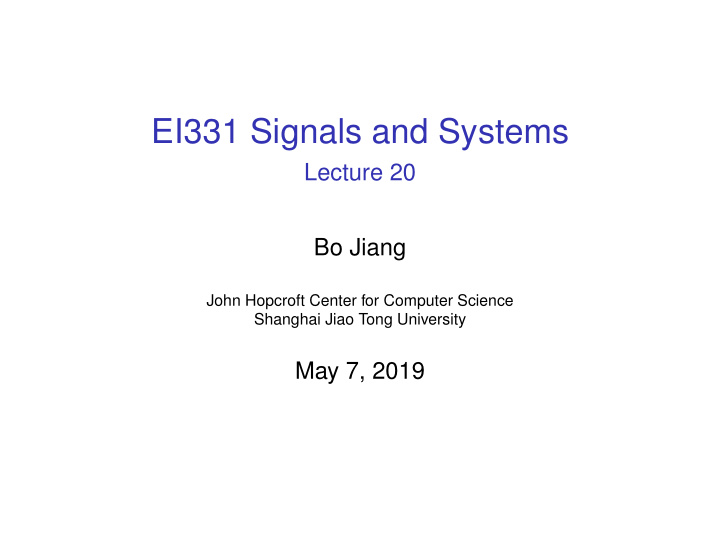 ei331 signals and systems