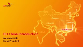 BU China Introduction  Jean Jereissati  China President  Personal Introduction  Connection with